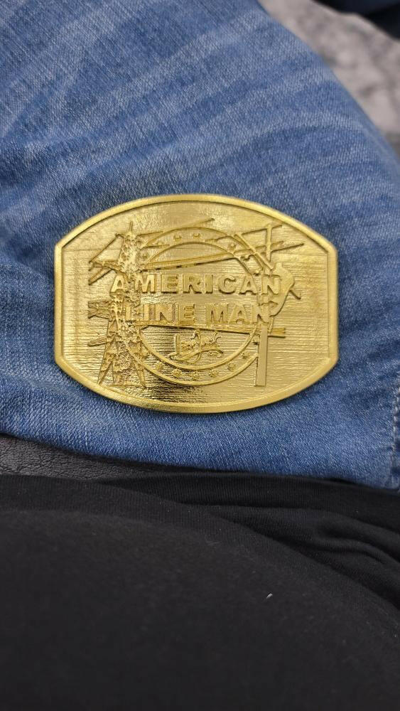 Lineman Belt buckle Brass