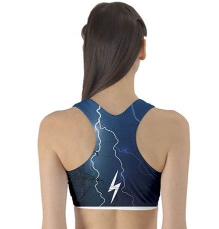 Sports Bra Linewife Lineman Lightning Blue