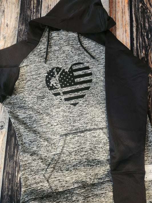 Heart Flag Hoodie Lineman