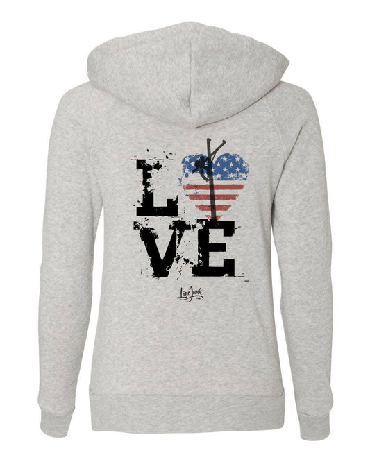 Love Flag Colored Hoodie - lineman