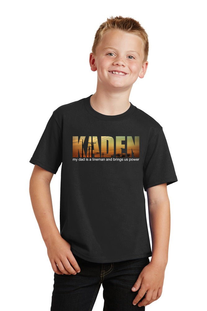 Personalized youth shirt Lineman