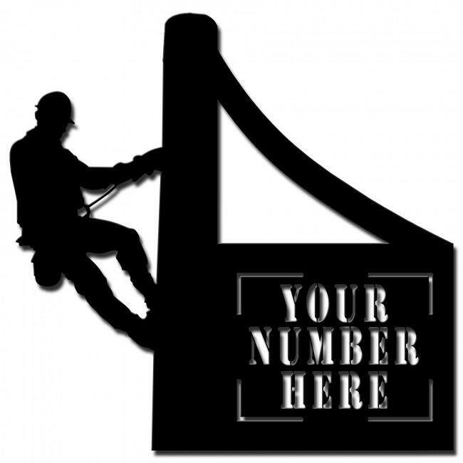 LINEMAN PERSONALIZED CUT OUT HOUSE NUMBER SIGN